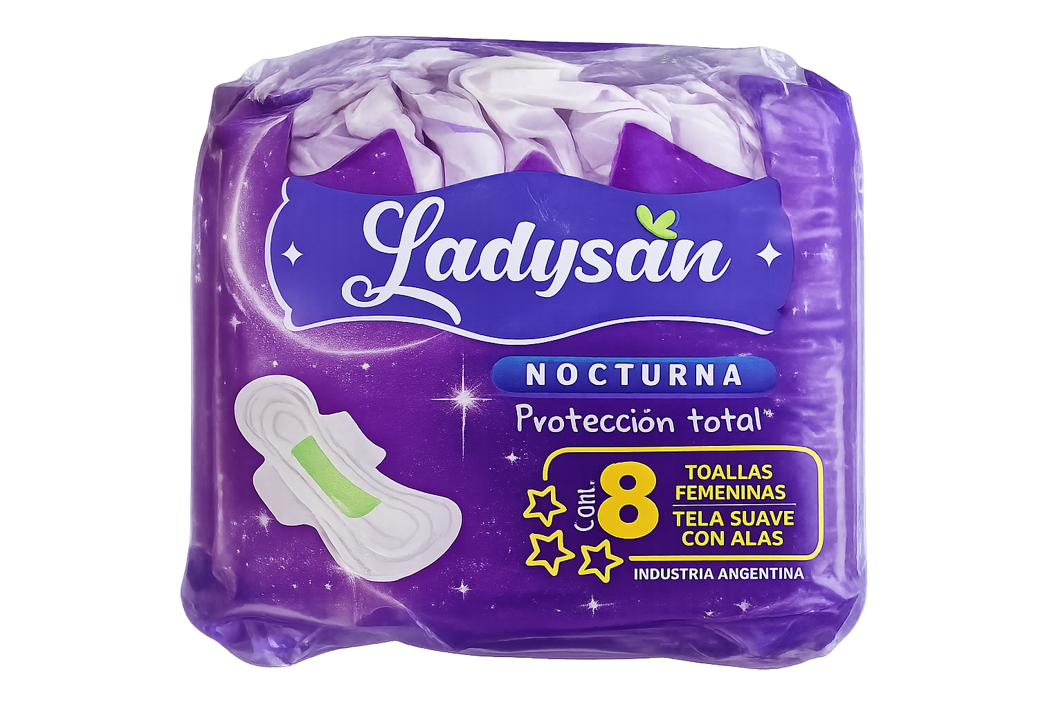 LADYSAN - TOALLAS NOCTURNAS CON ALAS POCKET 8 U.
