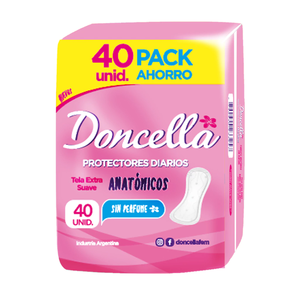 DONCELLA - PROTECTOR DIARIO ANATOMICO S/DEO X 40 U. - Imagen 2