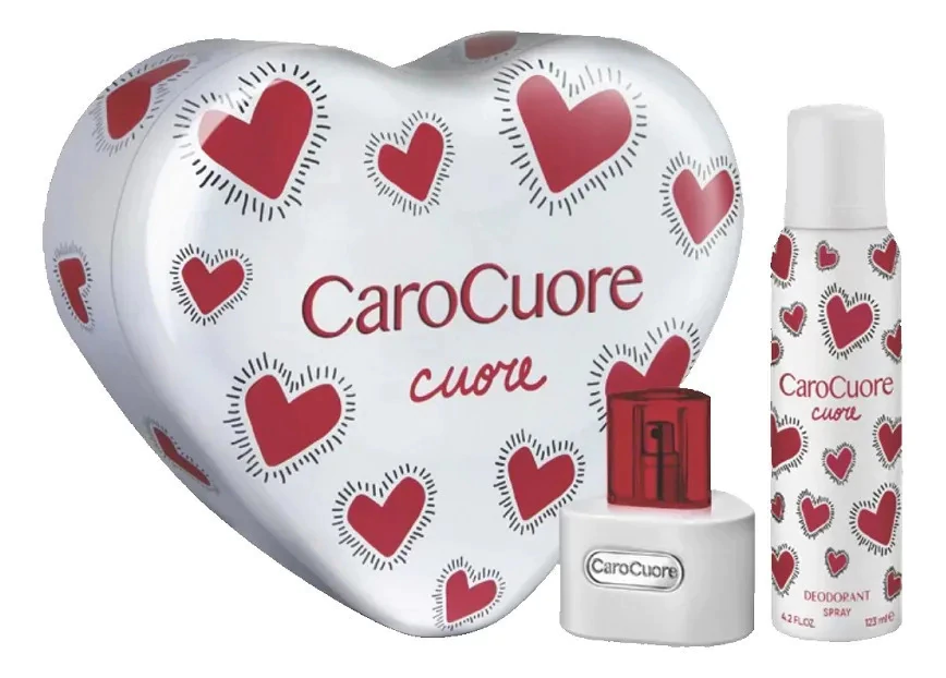 LATA CORAZÓN COMBINADA  CARO CUORE CUORE (EDT x 60 + Deso. X 123)