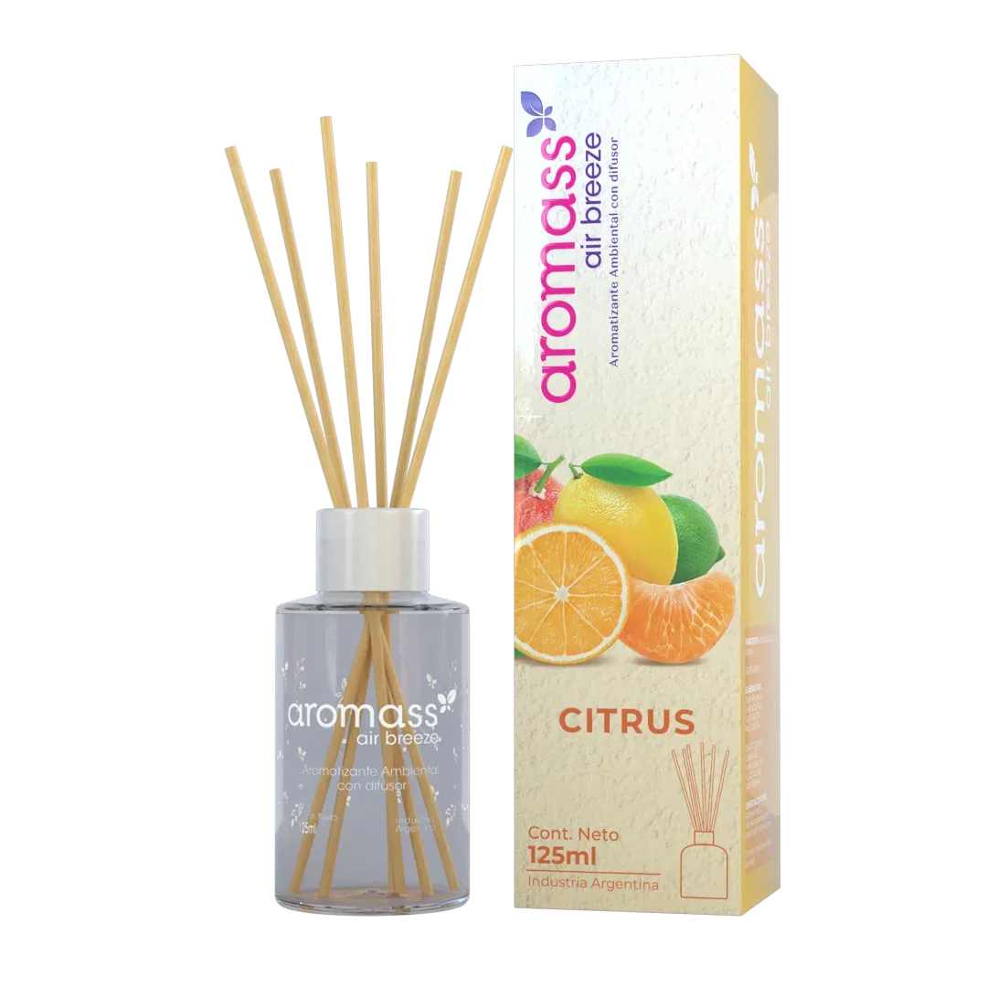 GRUPO AROMASS -  DIFUSOR C/VARILLAS DE RATTAN CITRUS 125 ML