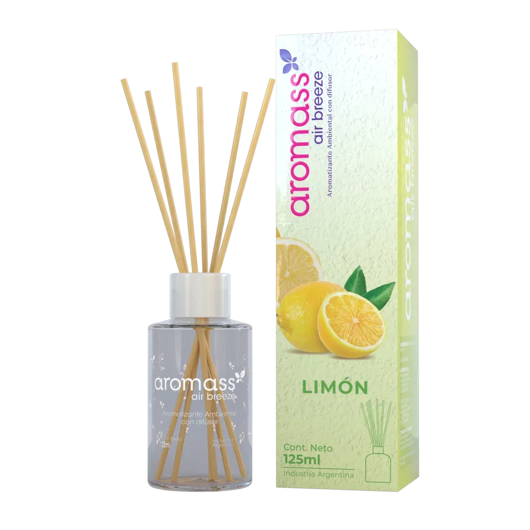 GRUPO AROMASS -  DIFUSOR C/VARILLAS DE RATTAN LIMON 125 ML