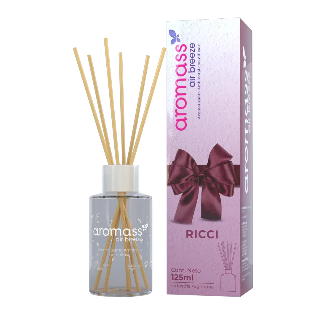 GRUPO AROMASS -  DIFUSOR C/VARILLAS DE RATTAN  RICCI 125 ML